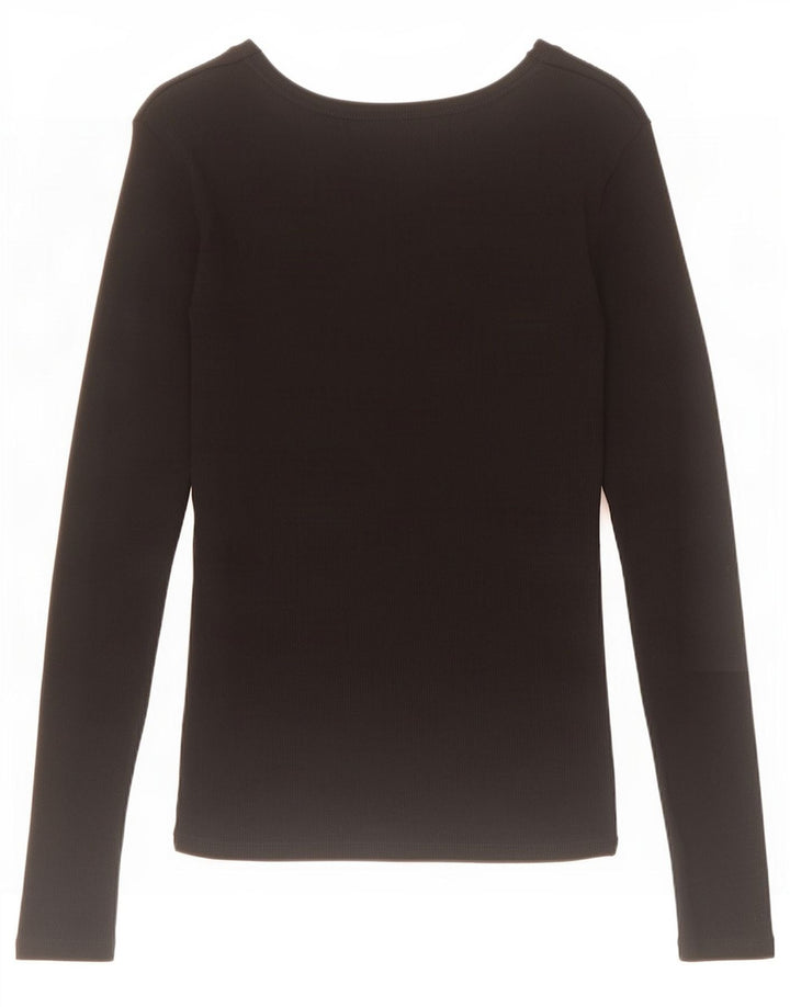 Top Zara da donna a maniche lunghe UK 12 medio nero