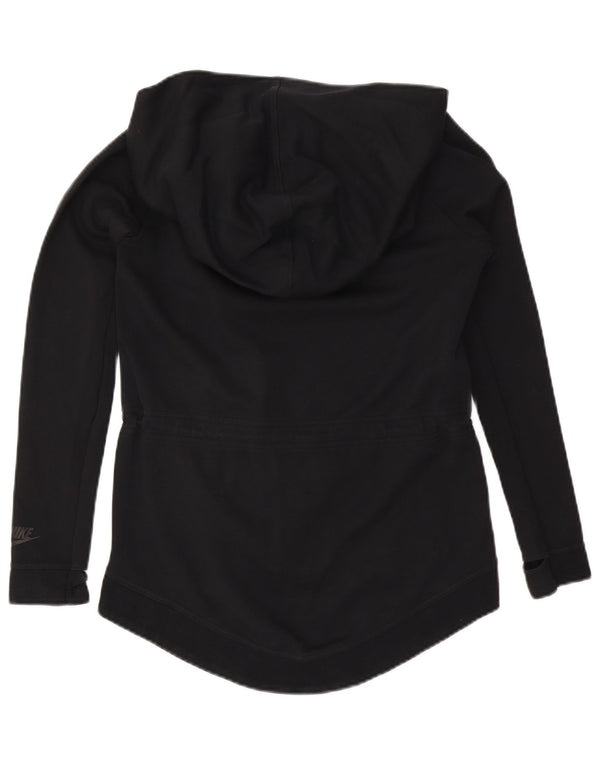 Felpa con cappuccio e zip oversize da donna Nike UK 6 XS cotone nero