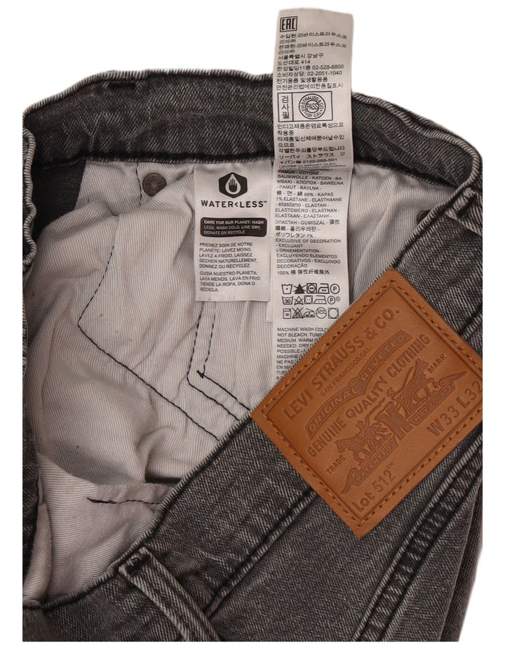 Levi's Uomo 512 Jeans affusolati slim W33 L32 Cotone grigio