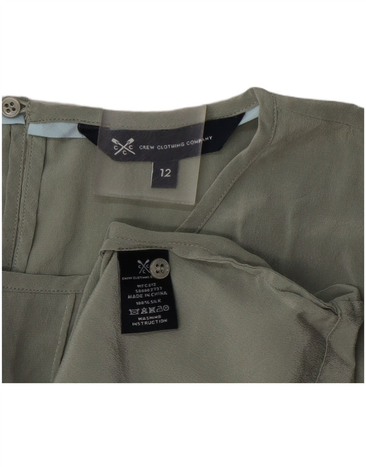 Crew Clothing Camicetta da donna Top UK 12 Seta verde medio