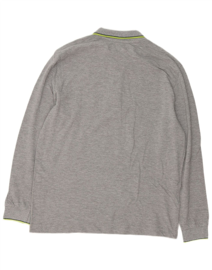 Polo Kappa Uomo Manica Lunga Regular Fit Large in Cotone Grigio