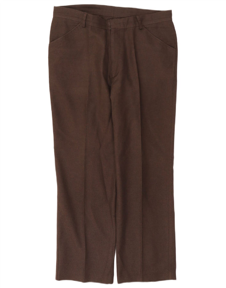 Pantaloni casual dritti da uomo Farah W36 L29 poliestere marrone