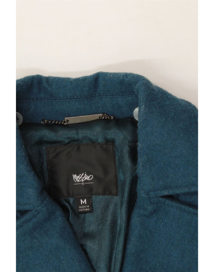 MOSSIMO Womens 3 Button Blazer Jacket UK 14 Medium Blue Wool Vintage Mossimo and Second-Hand Mossimo from Messina Hembry 