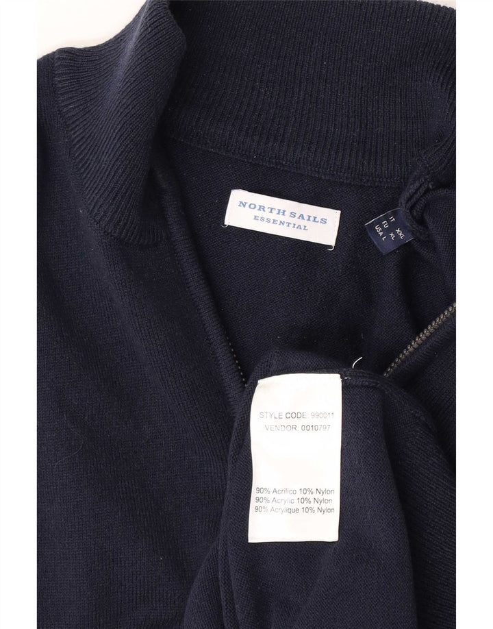 Maglione North Sails da uomo con zip e collo XL in acrilico blu navy