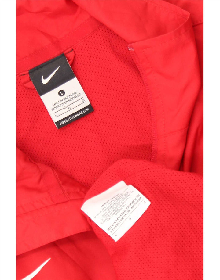 Giacca da tuta da uomo Nike, giacca grande, in poliestere color block rosso