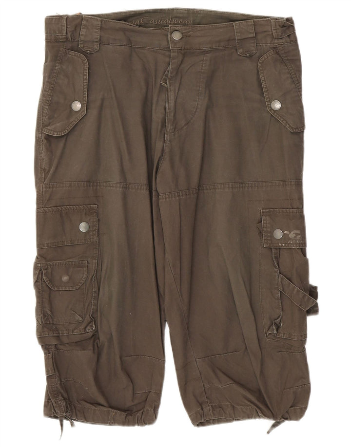 Pantaloncini cargo da uomo Zara EU 42 Large W32 cotone kaki