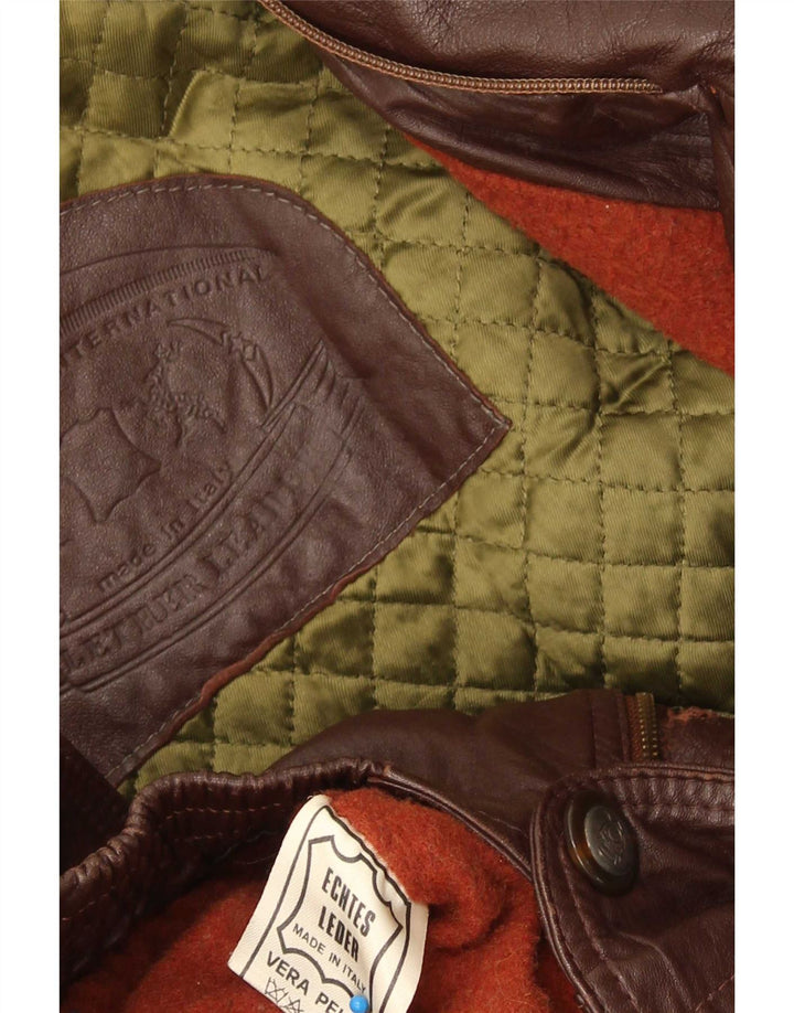Giacca in pelle vintage da uomo UK 40 grande marrone