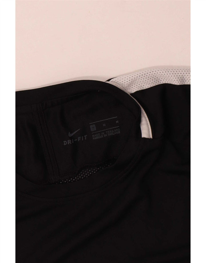 T-shirt Nike da uomo Dri Fit, top in poliestere color block medio nero