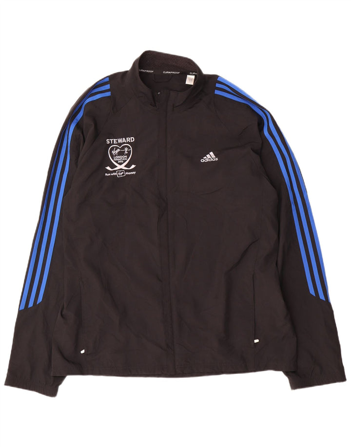 Giacca antipioggia grafica da uomo Adidas UK 40 grande poliestere nero
