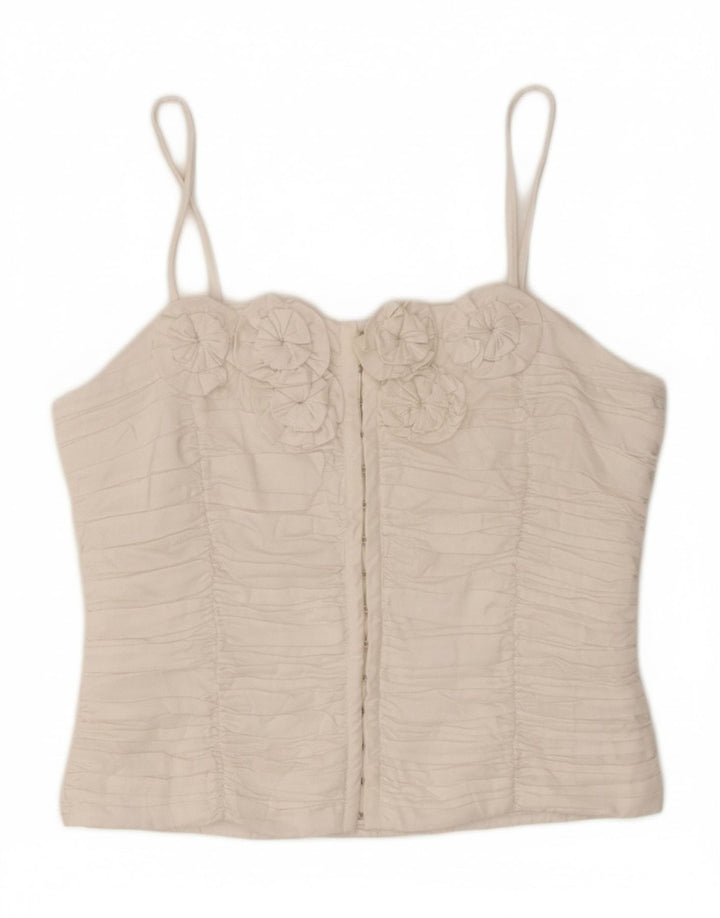 ZARA Womens Crop Cami Top UK 16 Large White