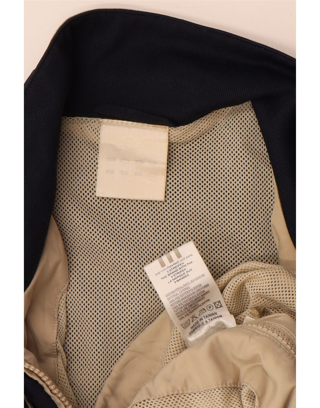 Giacca da ginnastica da uomo Adidas, grande, in poliestere color block beige