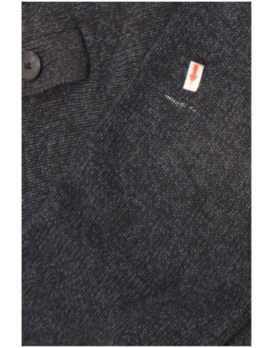 Maglione da uomo Marks & Spencer con bottoni e collo grande blu navy screziato