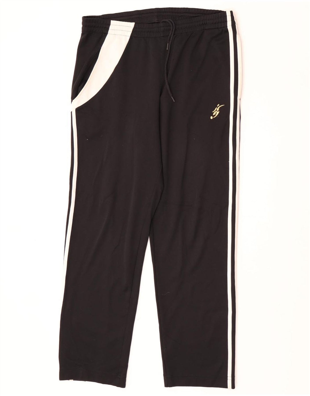 Pantaloni da tuta grafica Adidas da uomo color block medio nero