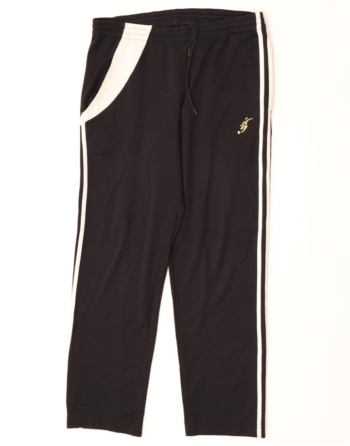 Pantaloni da tuta grafica Adidas da uomo color block medio nero