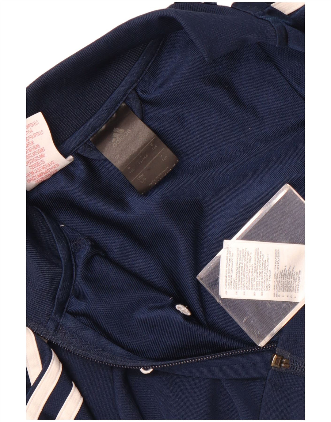 Giacca da tuta da ragazzo Adidas 13-14 anni in poliestere blu navy