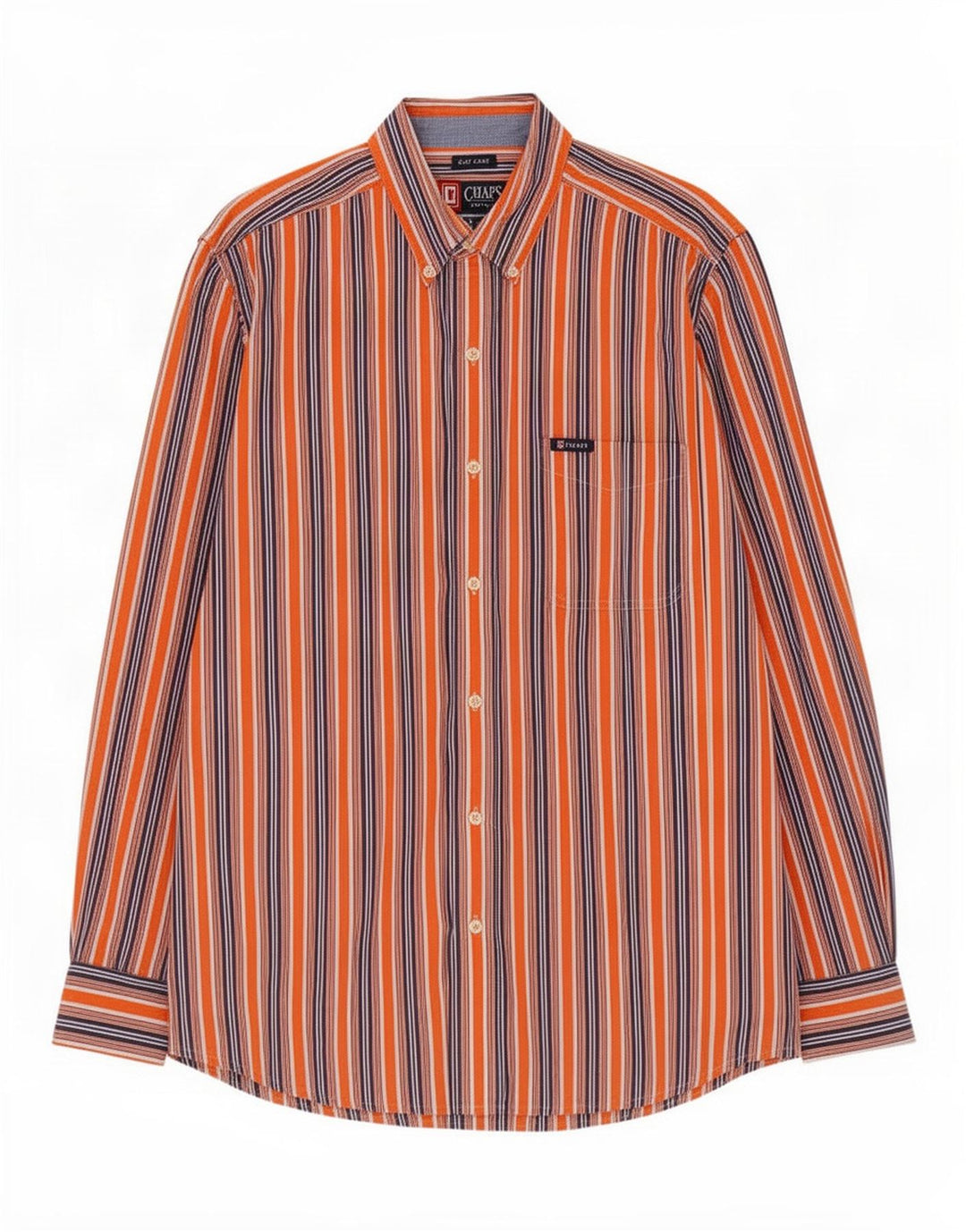 Camicia Chaps Uomo Easy Fit, cotone a righe grandi, arancione
