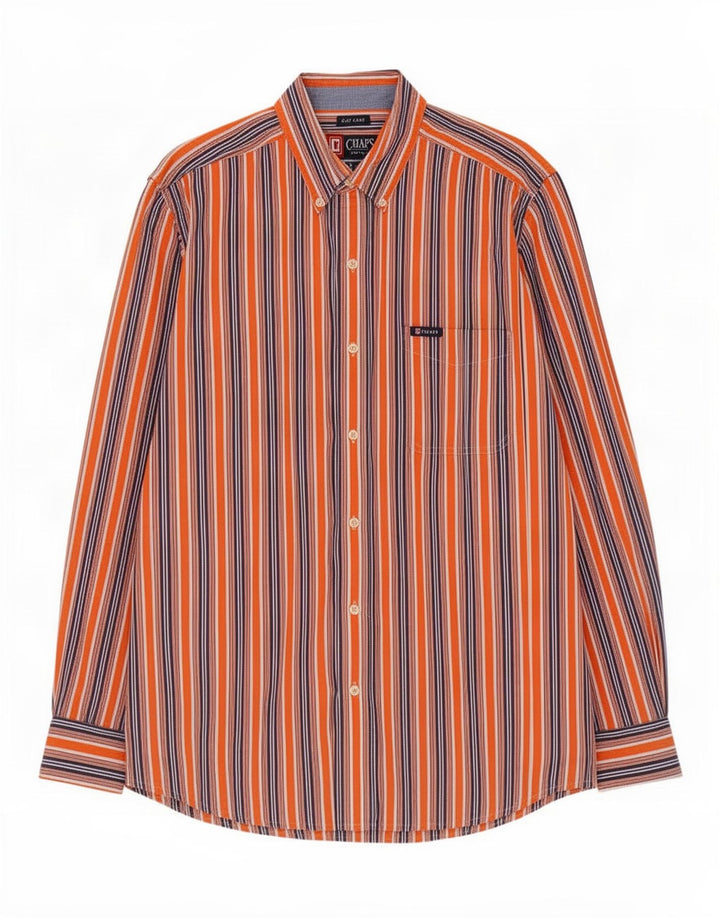 Camicia Chaps Uomo Easy Fit, cotone a righe grandi, arancione