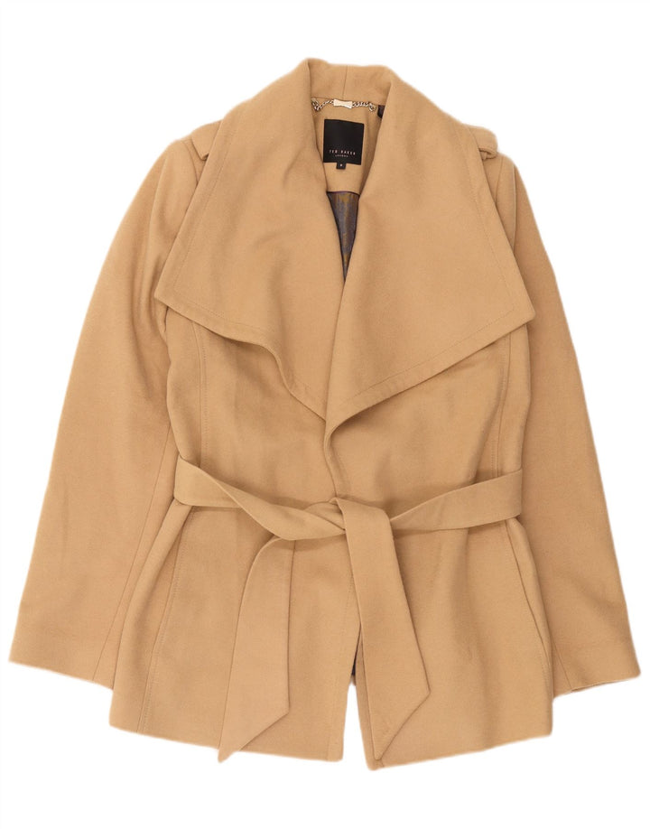Cappotto da donna Ted Baker taglia 3 lana beige medio