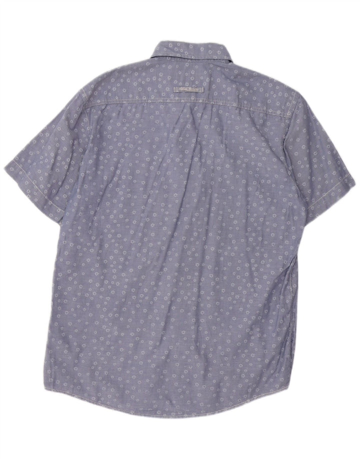 Camicia a maniche corte da uomo Camel Active in cotone floreale blu medio