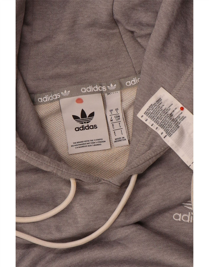 Felpa con cappuccio da uomo Adidas Small grigia in poliestere