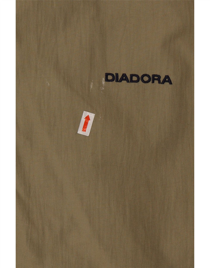 DIADORA Giacca antipioggia da uomo vestibilità ampia UK 40 Large Beige Poliammide