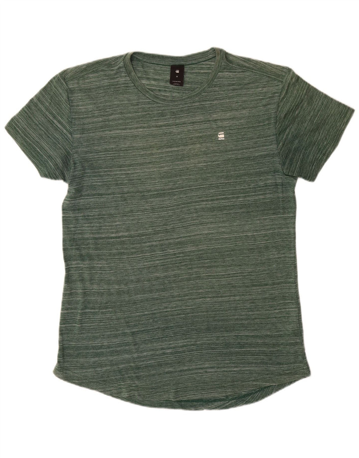 T-shirt da uomo G-STAR Top in poliestere a righe verde medio