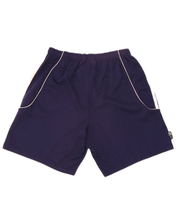 Pantaloncini sportivi da uomo Adidas Medi in poliestere color block blu navy