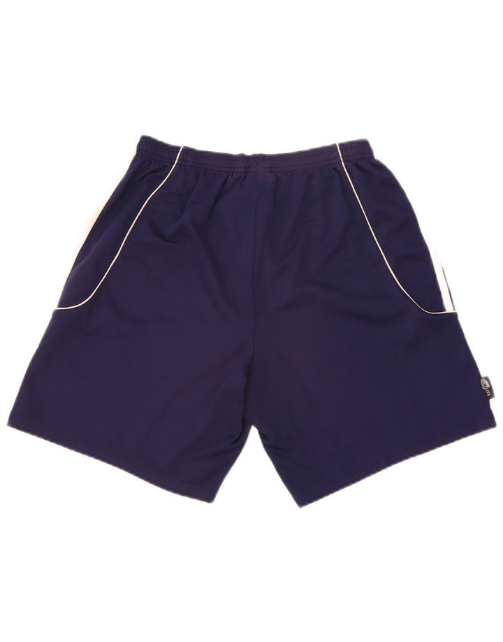 Pantaloncini sportivi da uomo Adidas Medi in poliestere color block blu navy