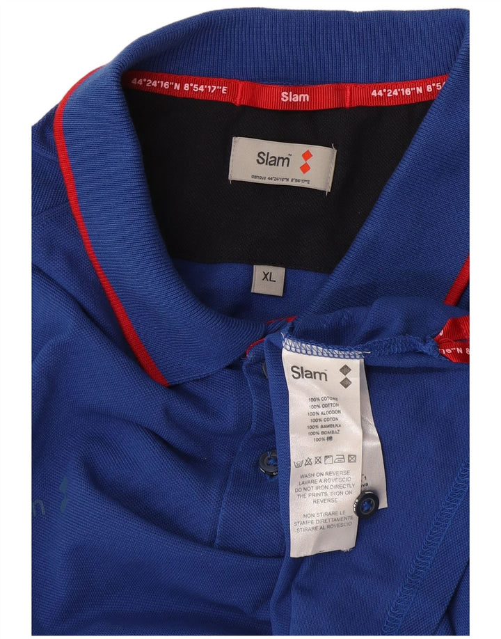 Polo grafica da uomo Slam XL in cotone blu