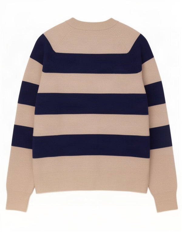 Maglione maglione con scollo a barca da donna Marks & Spencer UK 10 piccolo a righe bianche