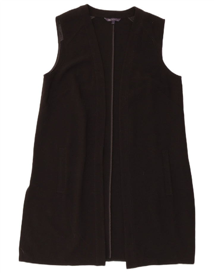 MARKS & SPENCER Womens Sleeveless Cardigan Sweater Size 14 Medium Black