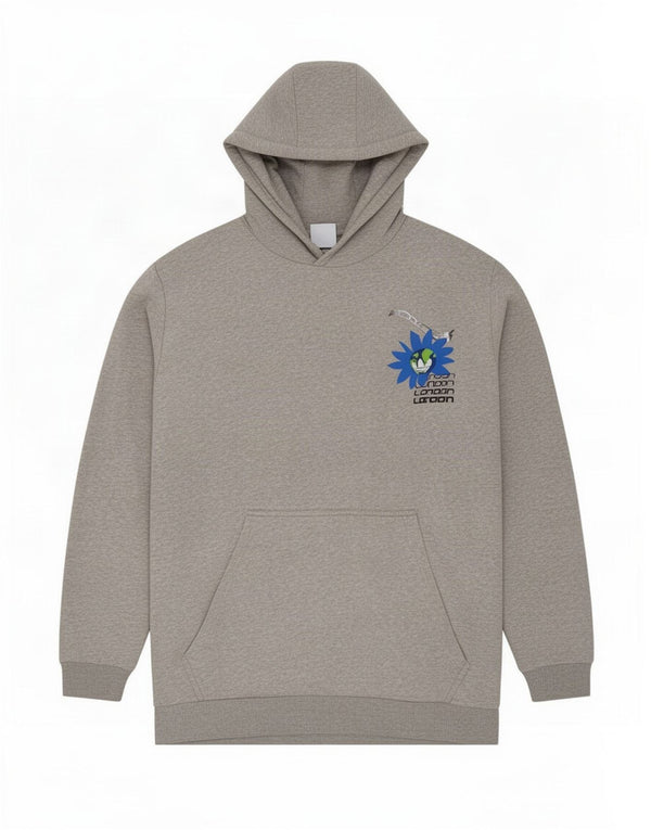 Felpa con cappuccio grafica da uomo Adidas 2XL cotone chiazzato grigio