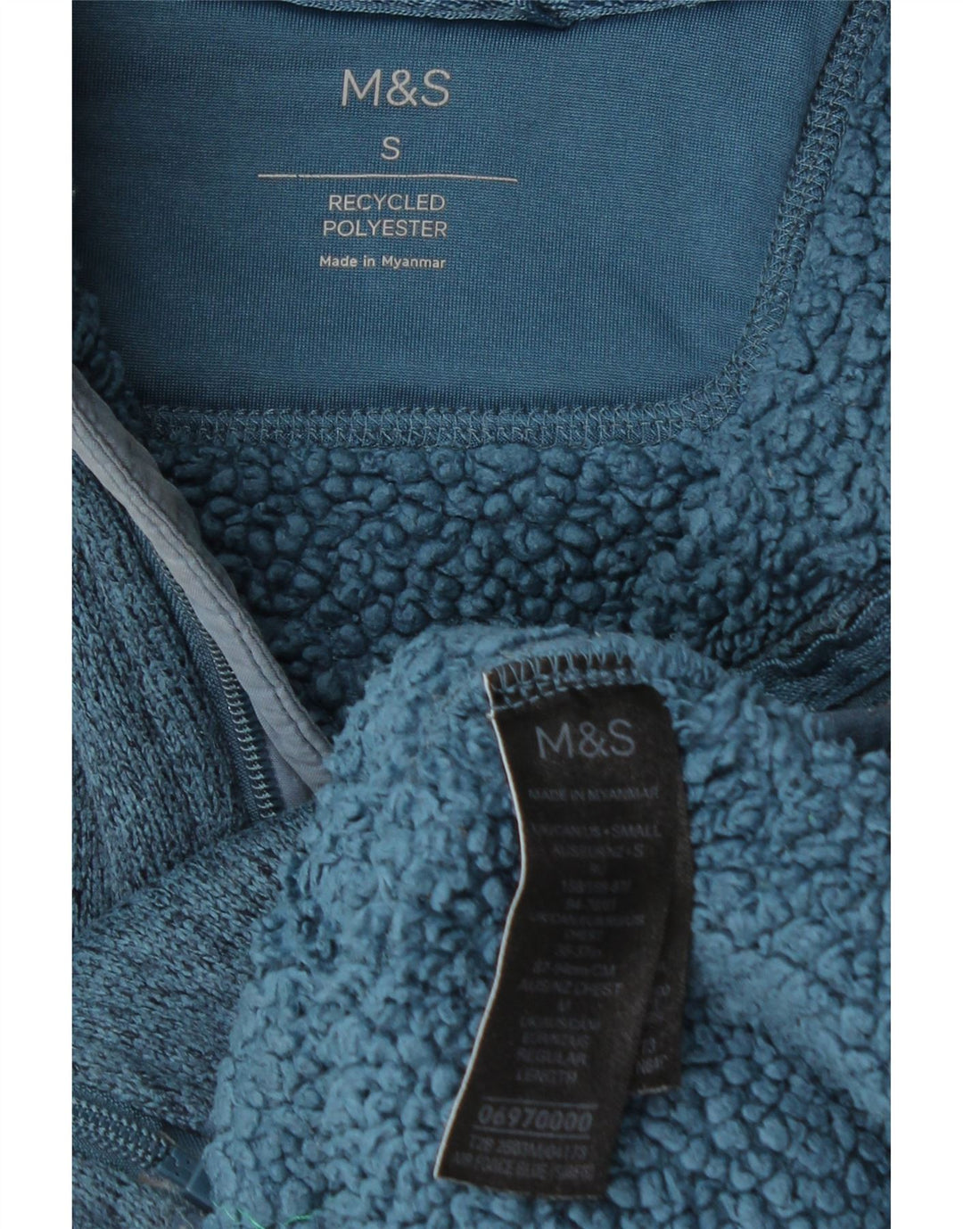 Giacca da ginnastica da uomo Marks & Spencer piccola in poliestere chiazzato blu
