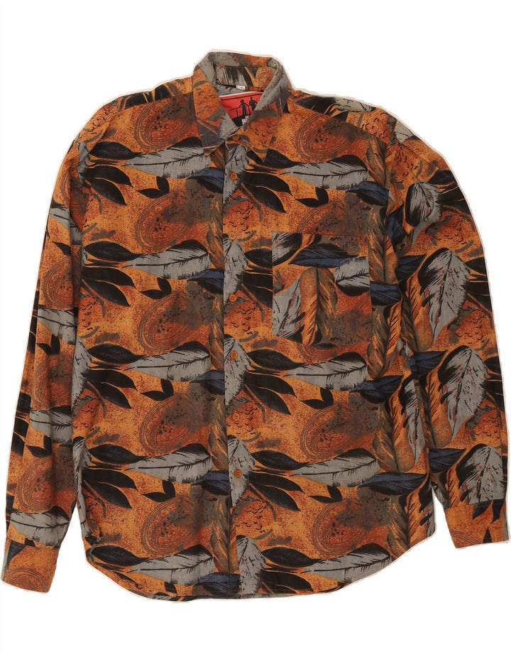 VINTAGE Mens Abstract Pattern Shirt Size 39/40 Medium Multicoloured Vintage Vintage and Second-Hand Vintage from Messina Hembry 