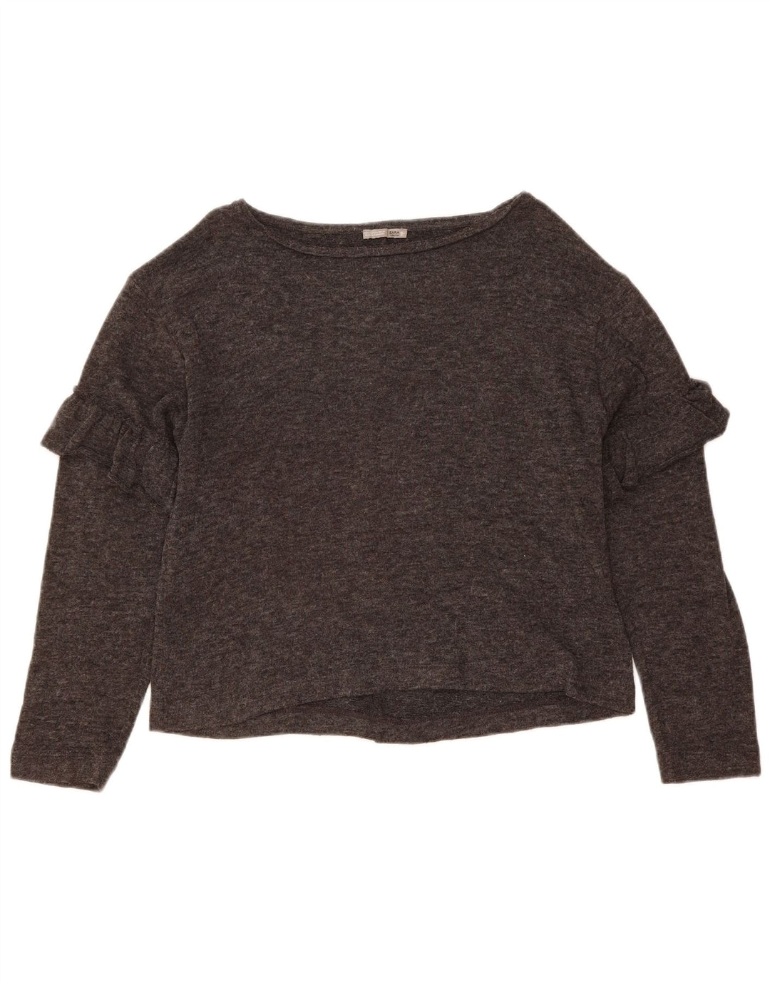 ZARA Womens Boat Neck Jumper Sweater UK 14 Medium Grey