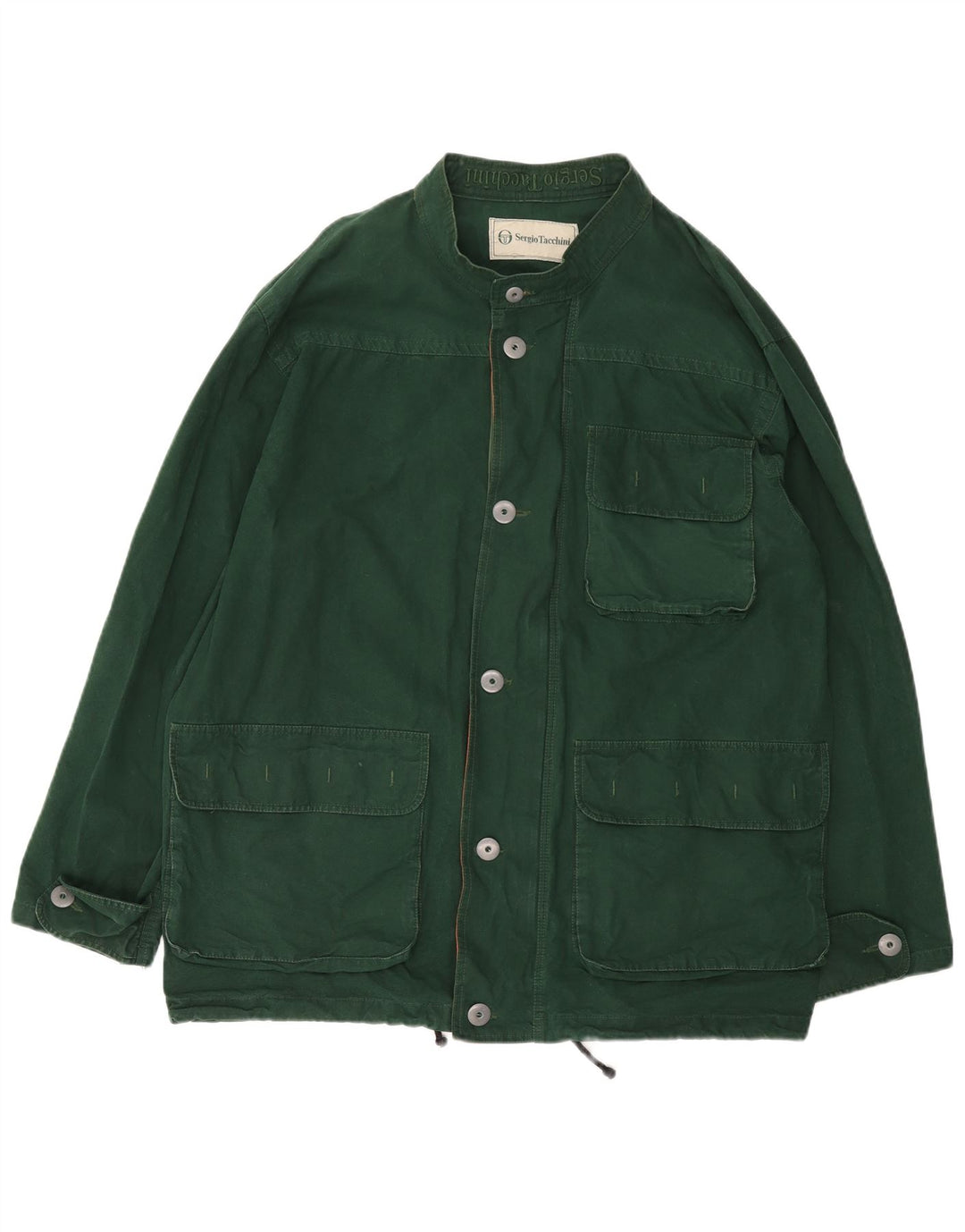 SERGIO TACCHINI Giacca utilitaria da uomo UK 42 XL Cotone verde
