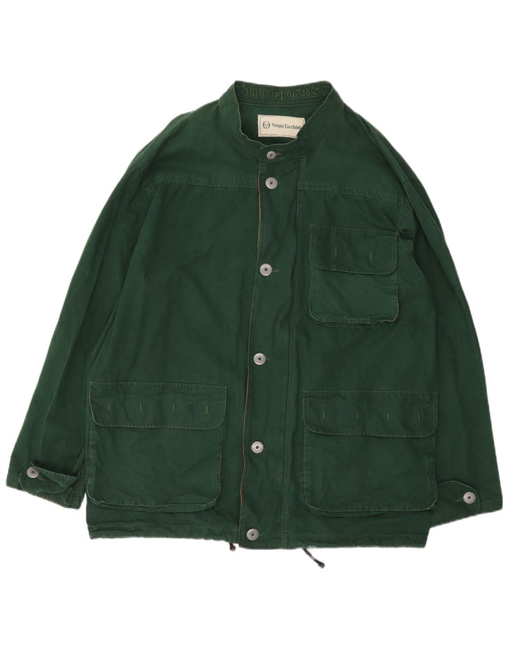 SERGIO TACCHINI Giacca utilitaria da uomo UK 42 XL Cotone verde