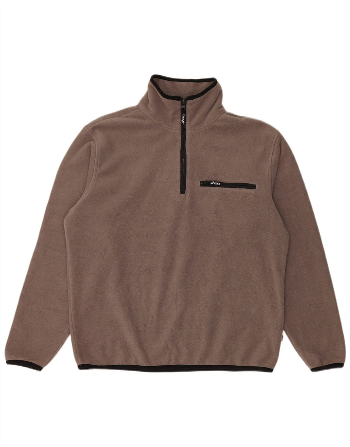 Maglione in pile da uomo Asics marrone medio poliestere
