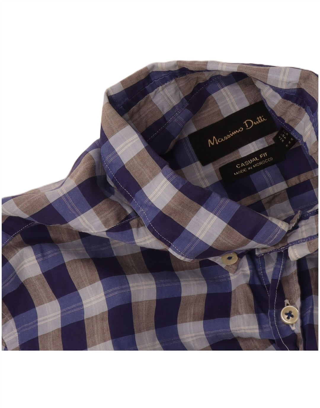 Camicia casual da uomo Massimo Dutti a quadretti blu medio