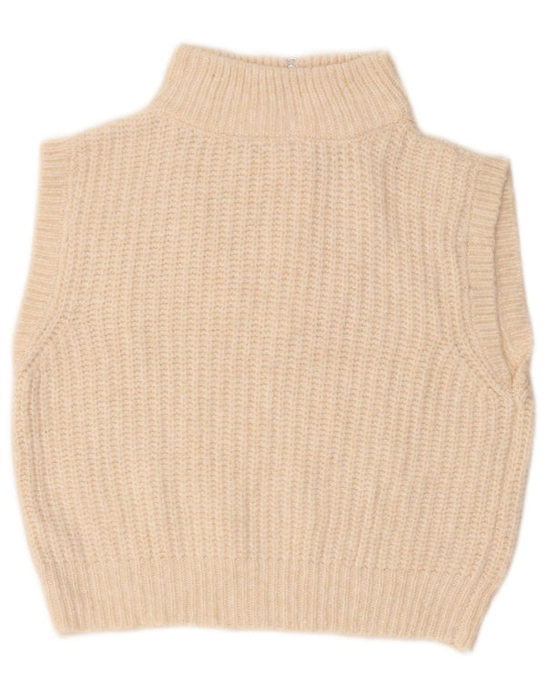 Canotta Marks & Spencer per ragazze con zip e collo 13-14 anni in acrilico bianco sporco