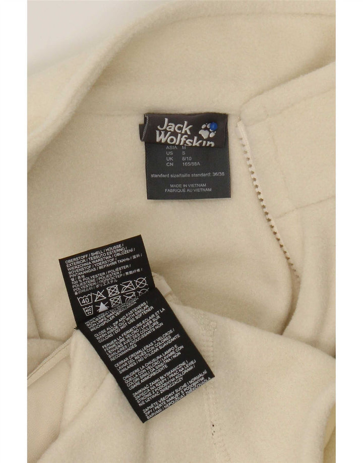Giacca in pile con fodera da donna Jack Wolfskin UK 8/10 Small Poliestere bianco sporco