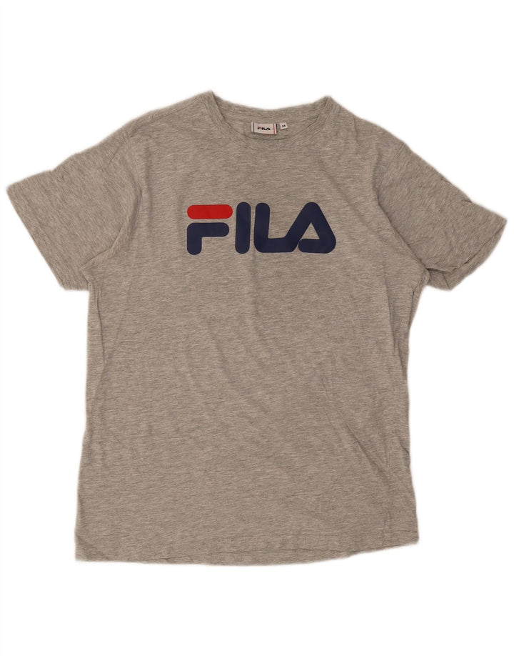 T-shirt grafica da uomo Fila Top grigio medio chiazzato