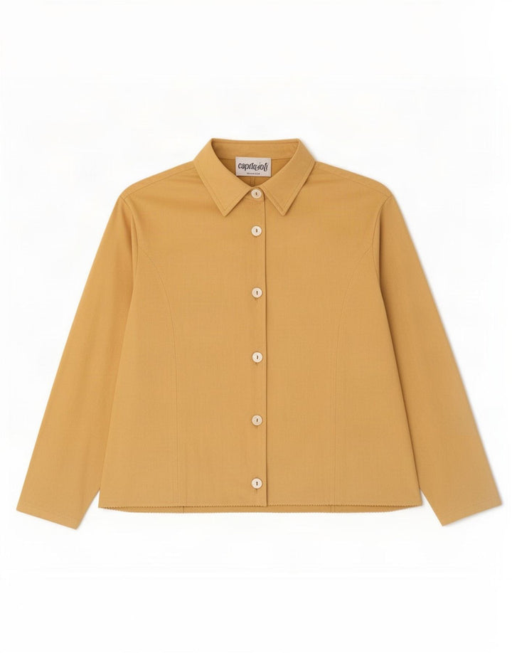 Camicetta camicia oversize da donna vintage UK 14 Viscosa gialla media