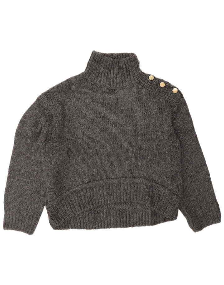Maglione maglione oversize da donna con collo a tartaruga Topshop UK 10 piccolo grigio