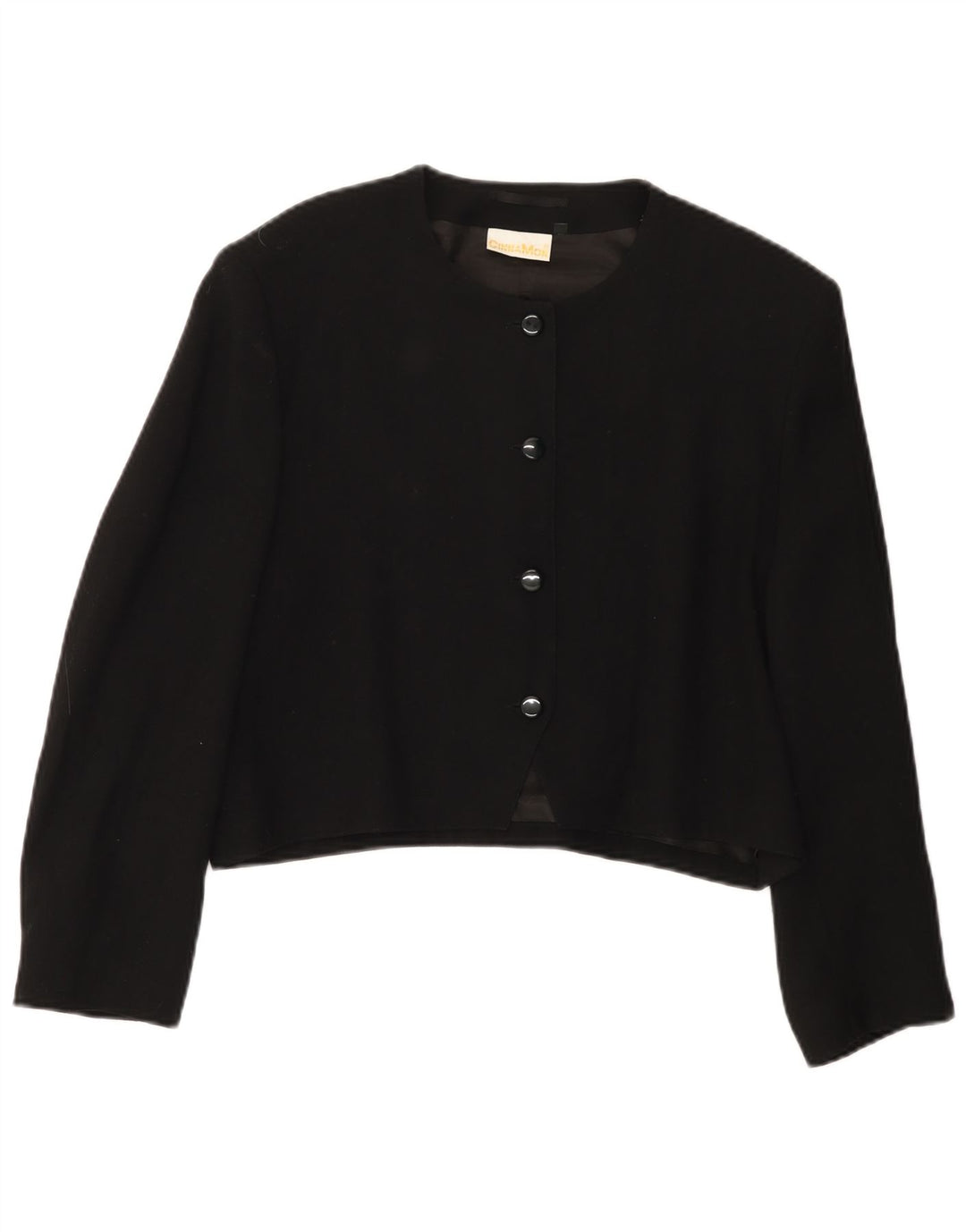 Giacca blazer da donna corta a 4 bottoni con maniche a 3/4 Cannella EU 38 media nera