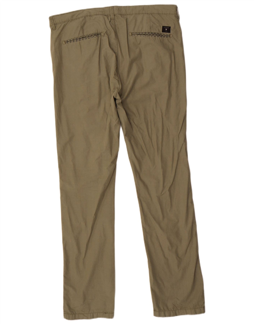 Pantaloni chino dritti da uomo Guess W34 L33 cotone kaki