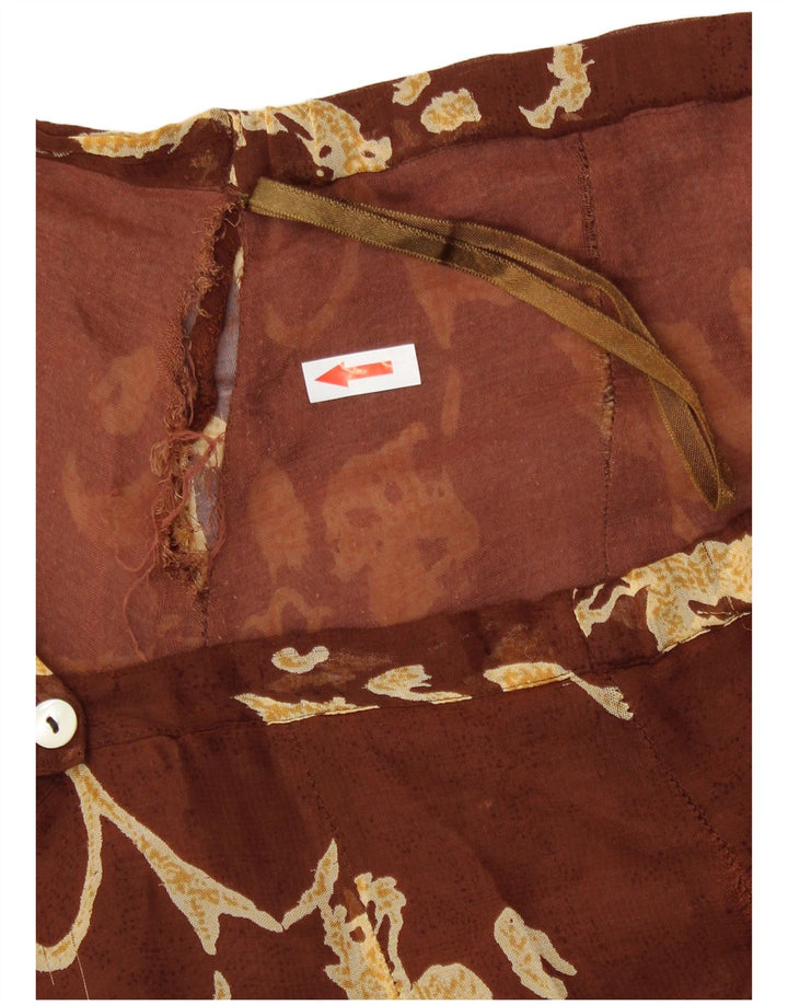 Gonna a portafoglio da donna Pheder grande W34 marrone floreale