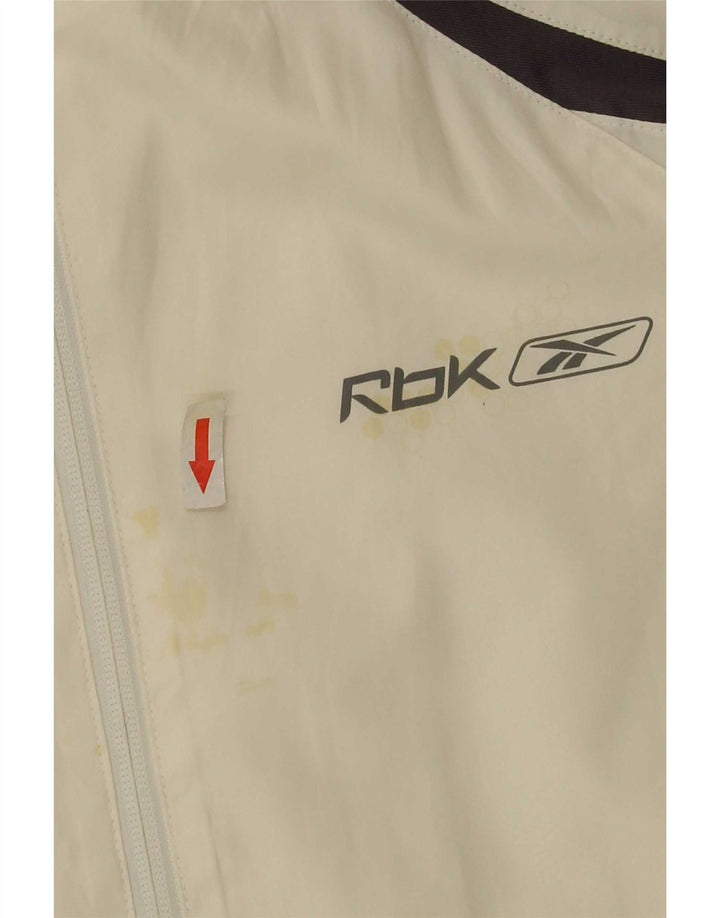Giacca da ginnastica da uomo Reebok Small in poliestere color block bianco