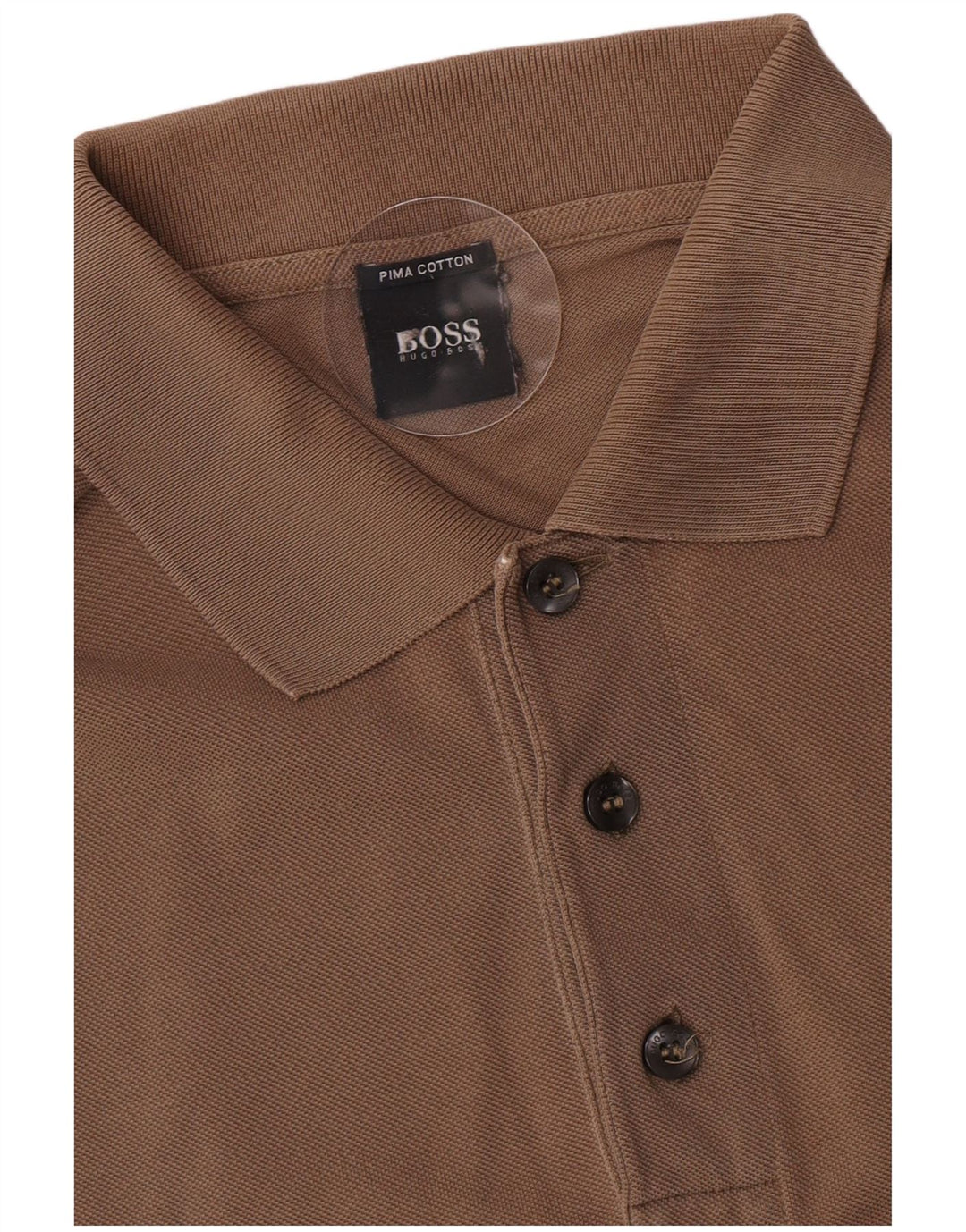 Polo da uomo Hugo Boss piccola in cotone marrone