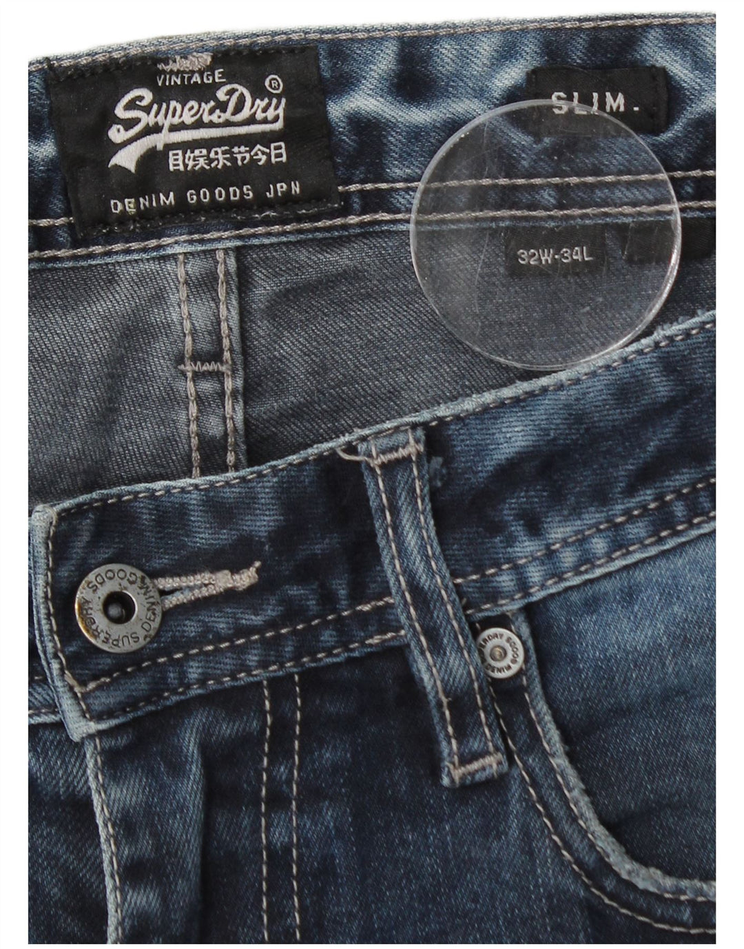 Jeans uomo corporal slim Superdry W32 L32 cotone blu
